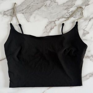 Better Be Black Camisole with Diamond Chain Straps